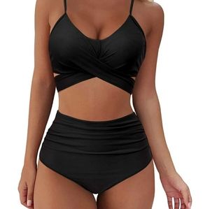 NWT High-waisted Black Bikini /w Twist Tie Top